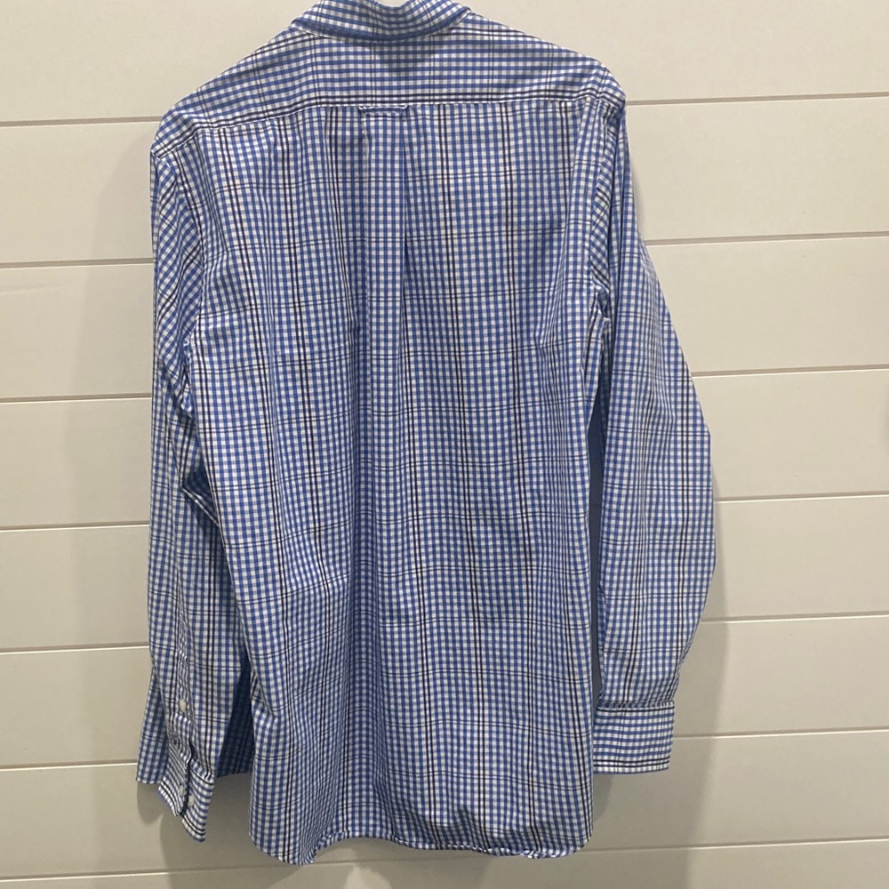 Izod Men's Blue and White Plaid Shirt - Picture 4 of 6